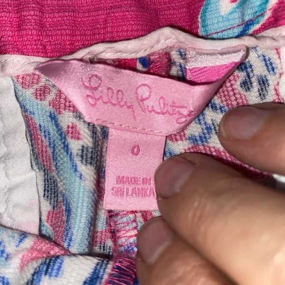 Lilly Pulitzer Adie Capri Pink Samba 4" Inseam Vintage Dobby Shorts - SIZE 0 - Picture 4 of 6